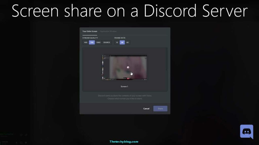 Share Screen in Discord App