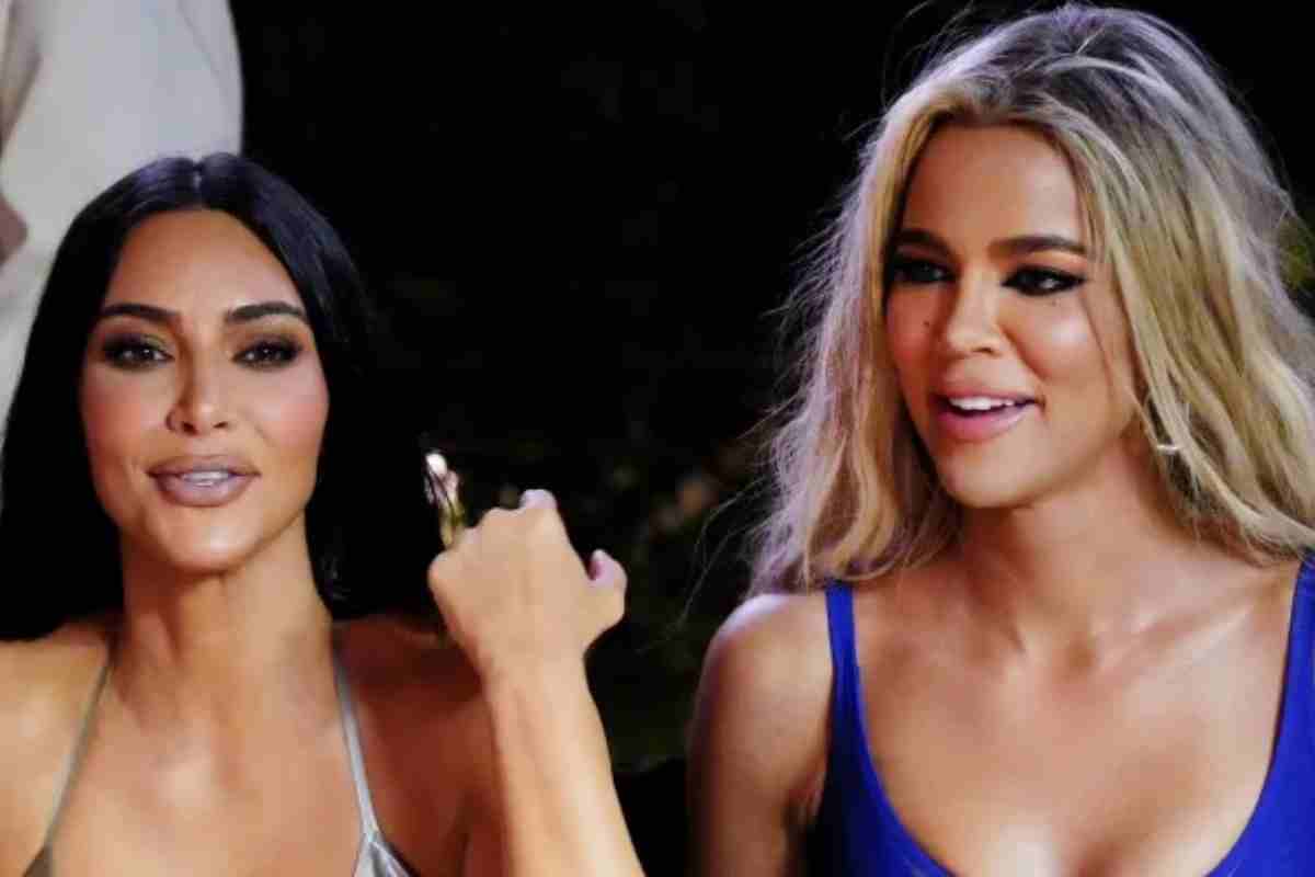 Kim and Khloé Kardashian Have Blonde Hair and Black Strap Bikinis