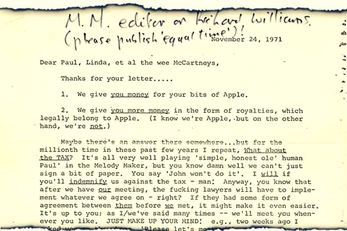 John Lennon's Angry Letter