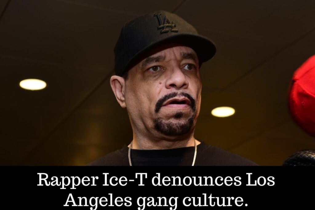 Rapper Ice-T denounces Los Angeles gang culture,