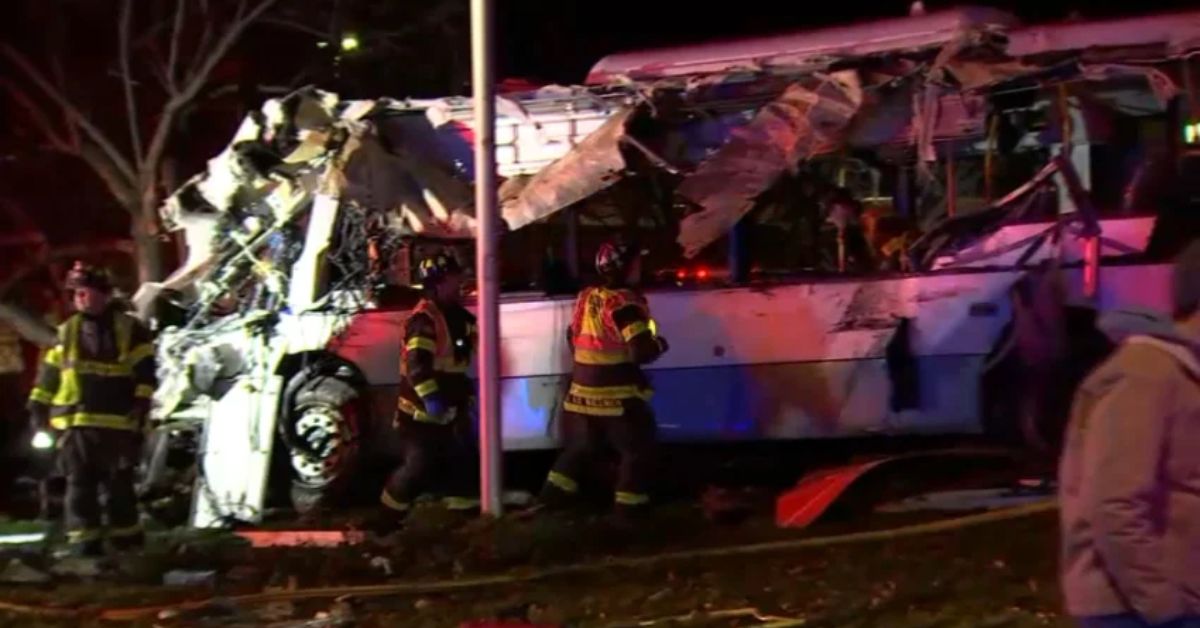 Large Brandeis University Bus Crashes In Waltham, Killing 1, Injuring 26