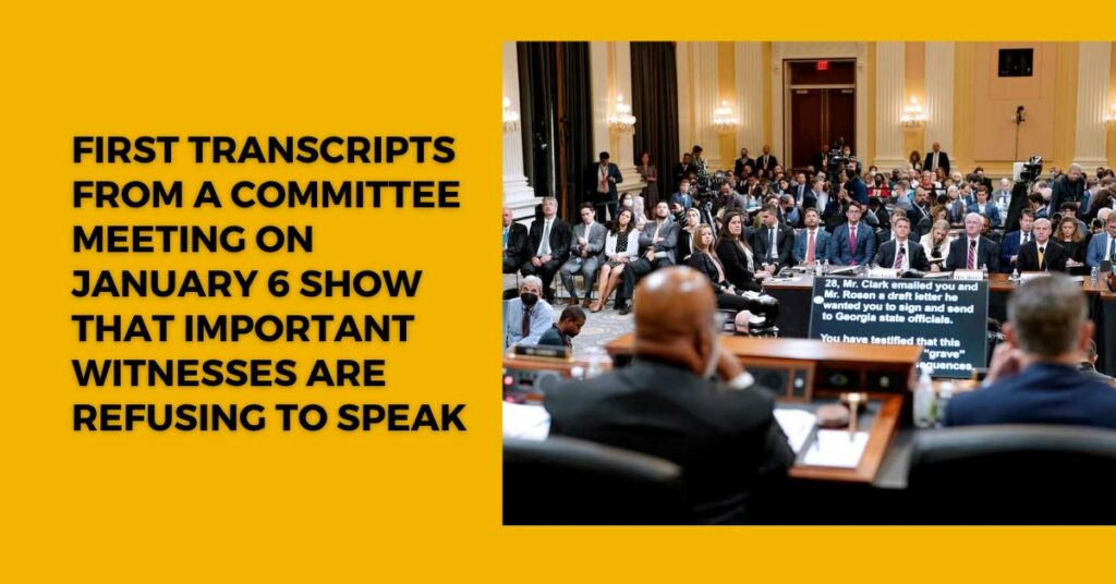 First Transcripts From A Committee Meeting On January 6 Show That Important Witnesses Are Refusing To Speak