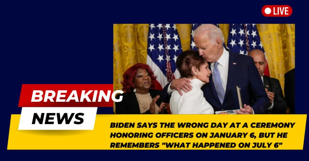 Biden Says The Wrong Day At A Ceremony Honoring Officers On January 6, But He Remembers "What Happened On July 6"