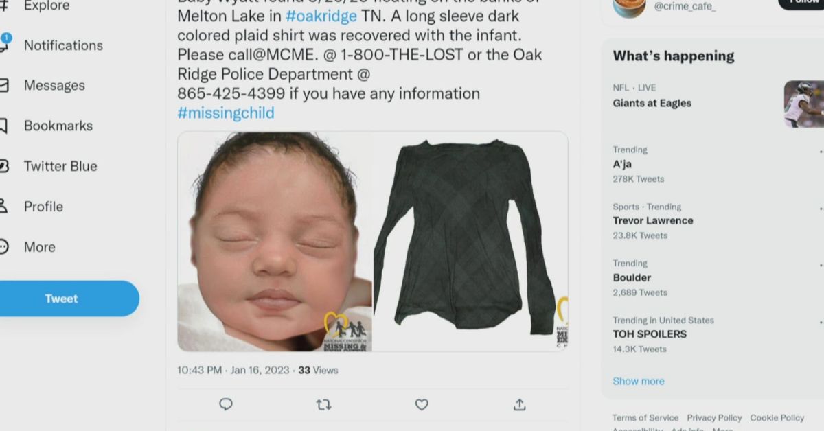 Who's This Baby? A Drawing Of The Boy Who Was Found In Melton Hill Lake Was Made Public To Help Investigators